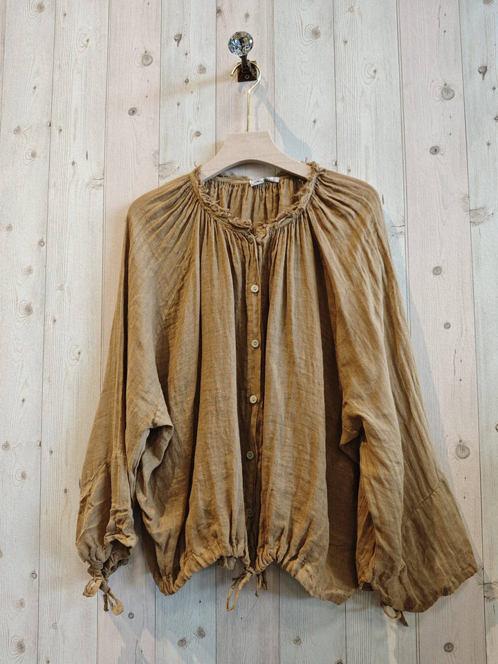 Button Up BLOUSE 100% LINEN