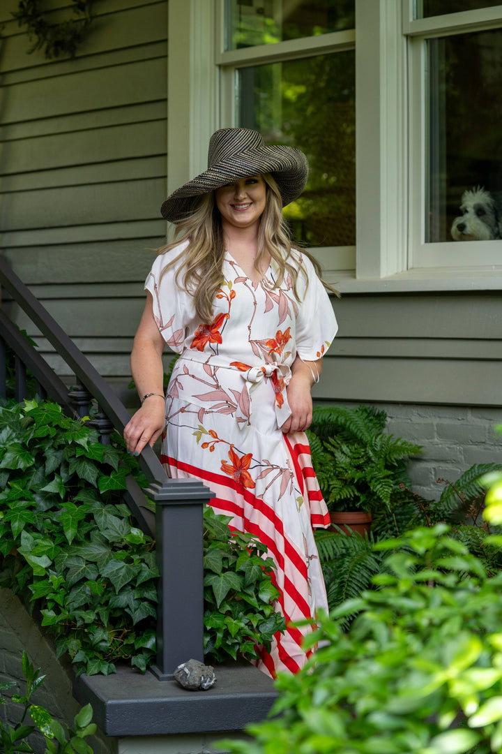 Monica 5" & 7" Wide Brim Melange Packable Straw Sun Hats