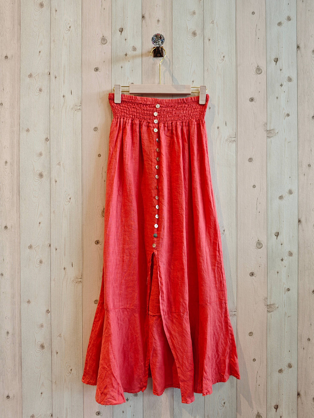 SKIRT WITH BUTTONS UP TO THE BOTTOM 100% Linen