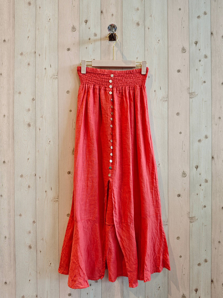 SKIRT WITH BUTTONS UP TO THE BOTTOM 100% Linen