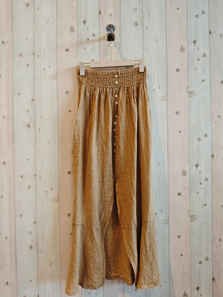 SKIRT WITH BUTTONS UP TO THE BOTTOM 100% Linen