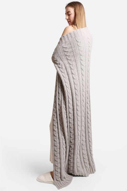 Soft Cable  Knit Blanket