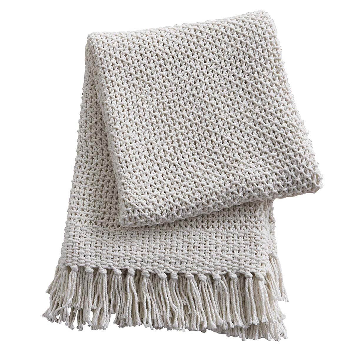 Open Knit Natural Throw
