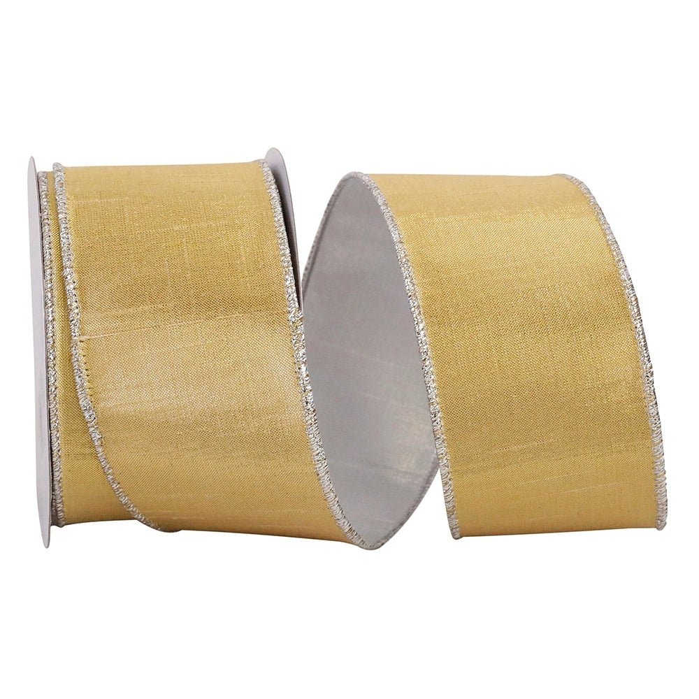 Gold/Silver Lame 2 Sided Dupoine Silk Ribbon