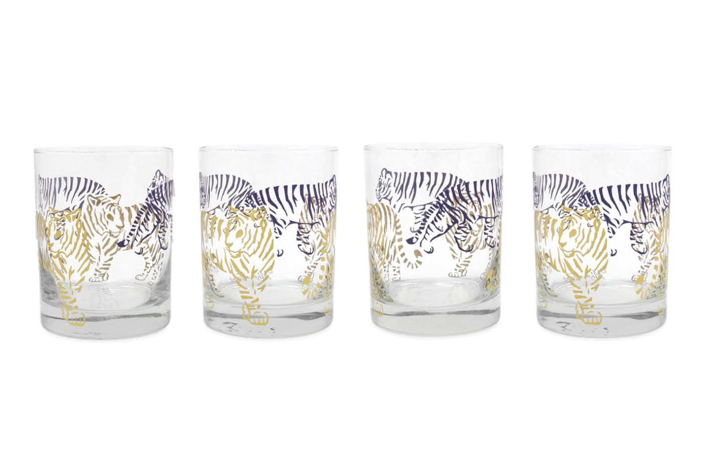 Tiger Tiger Purple & Gold Double Old Fashion