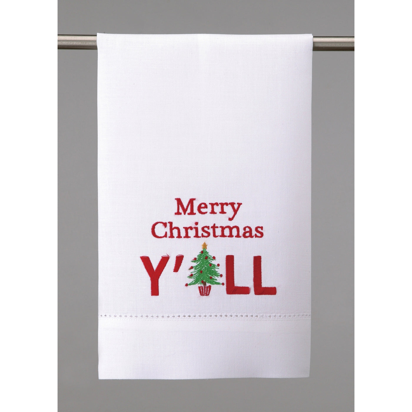 Merry Christmas Ya'll Linen Guest Towel