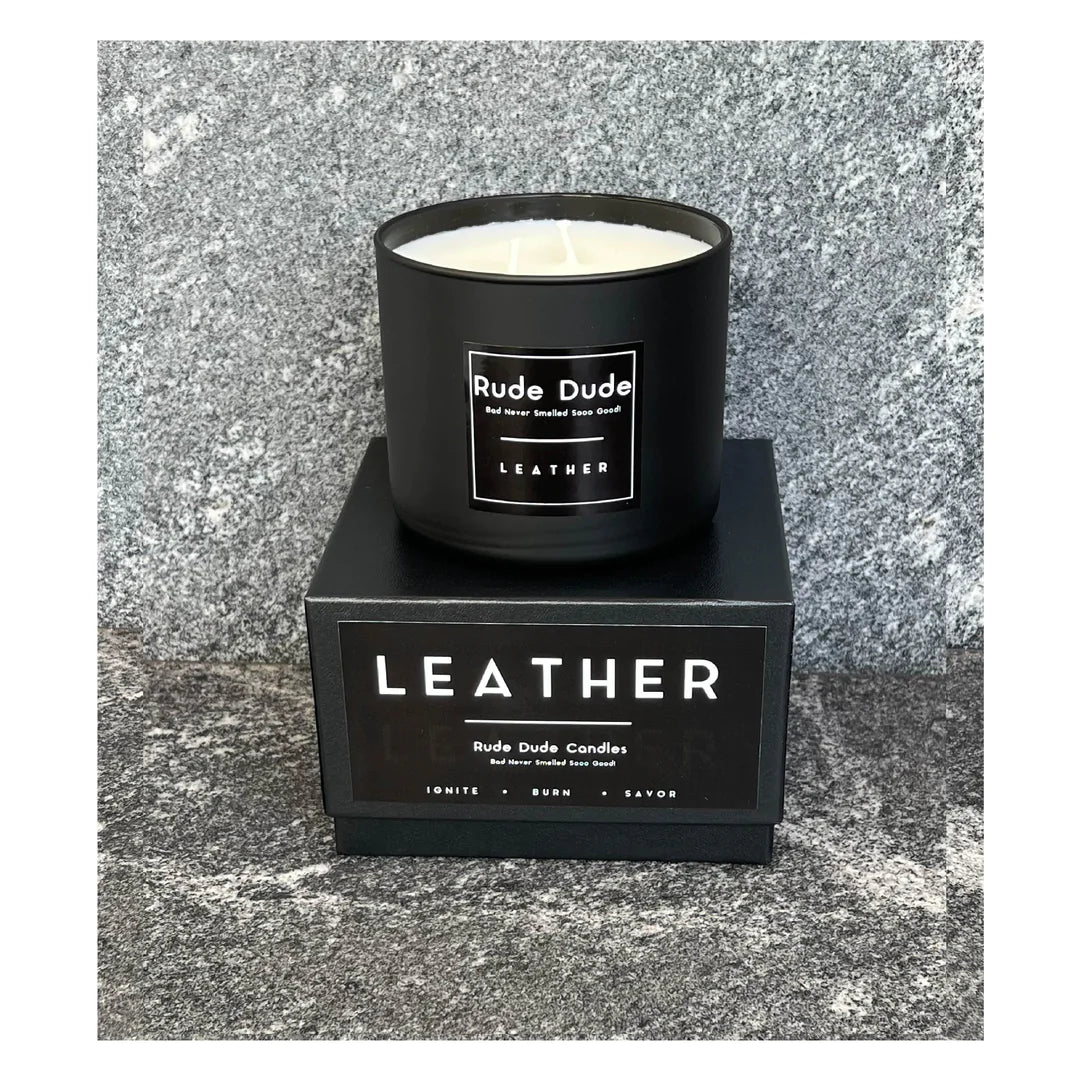 Rude Dude Leather Candle