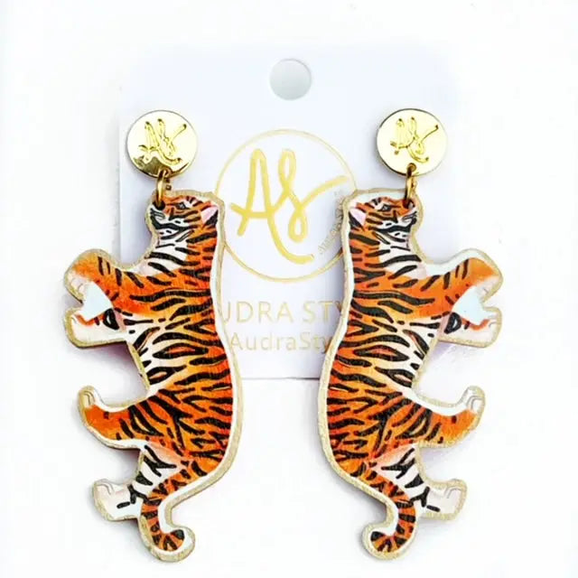 Tiger Art Earring