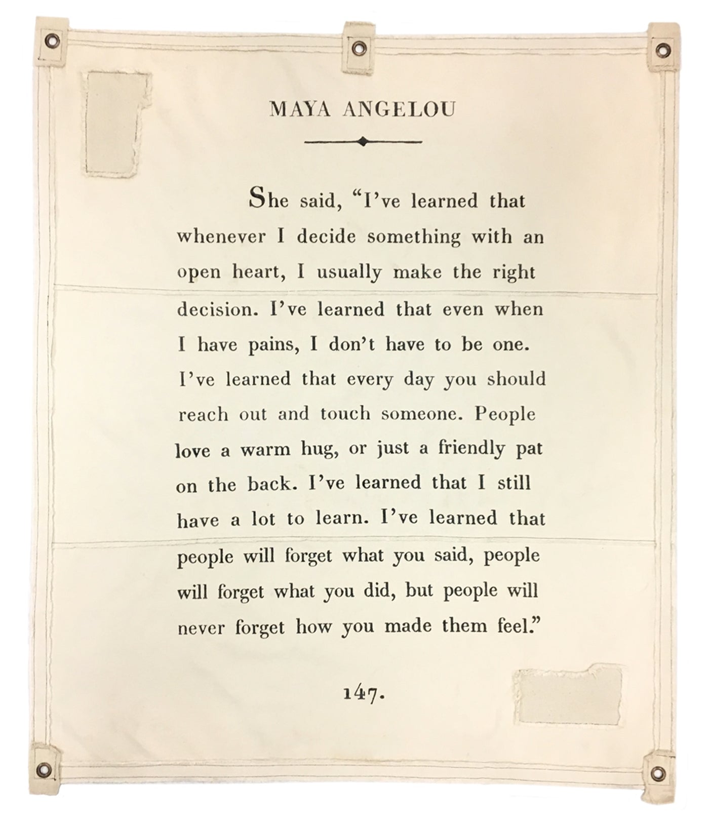Maya Angelou Tarp