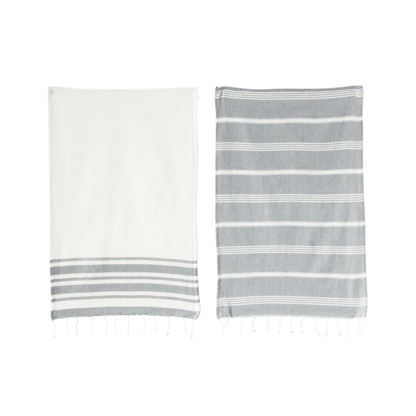 Cotton Woven Grey Tea Towel