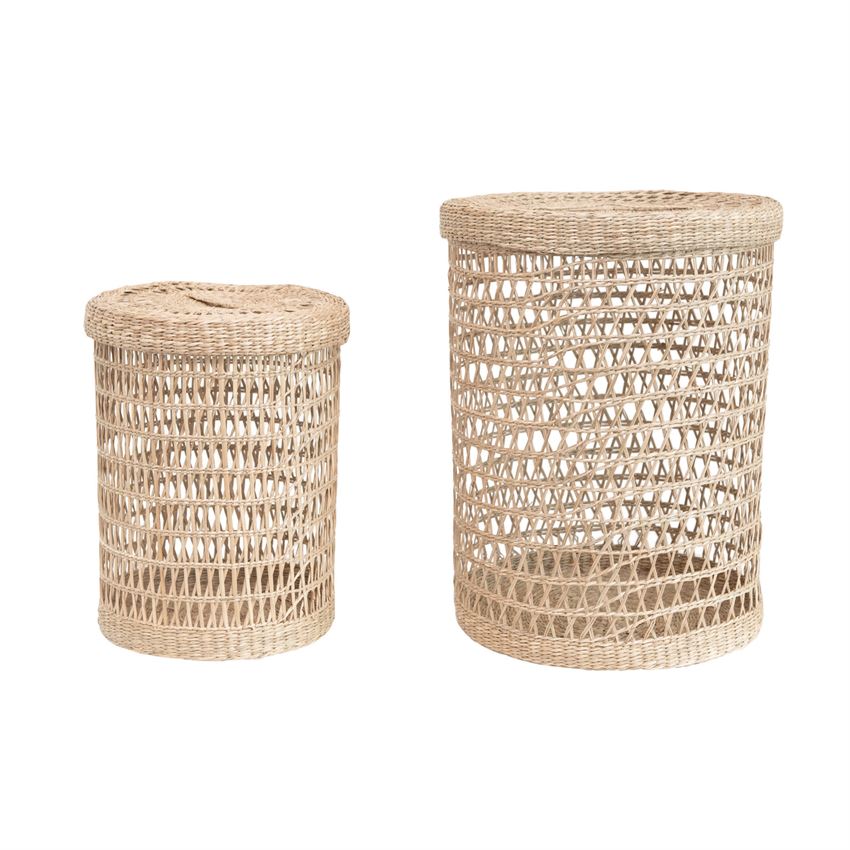 Hand Woven Baskets with Lid