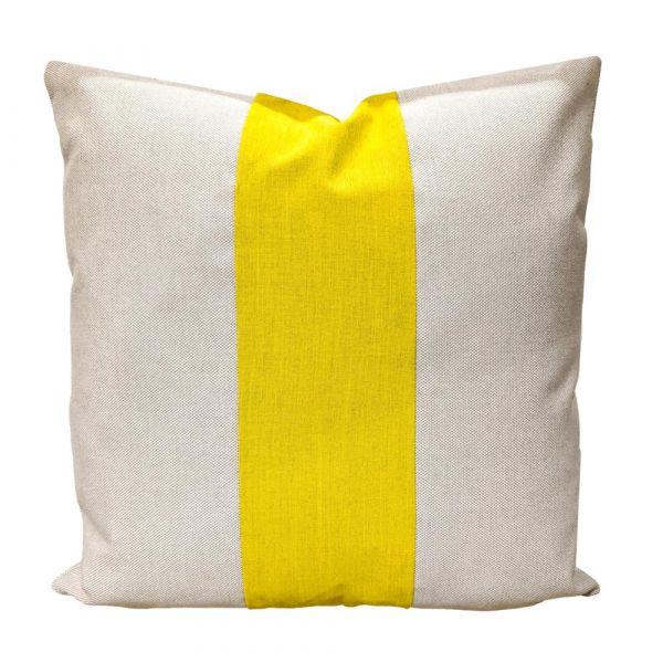 Outdoor Cast Yellow Stripe Pillow 22"