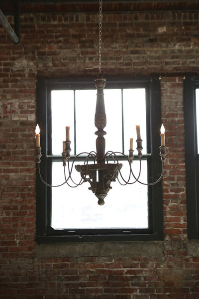French Wood & Iron Classic Chandelier