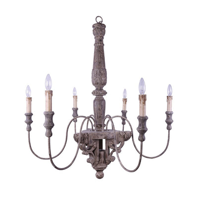 French Wood & Iron Classic Chandelier