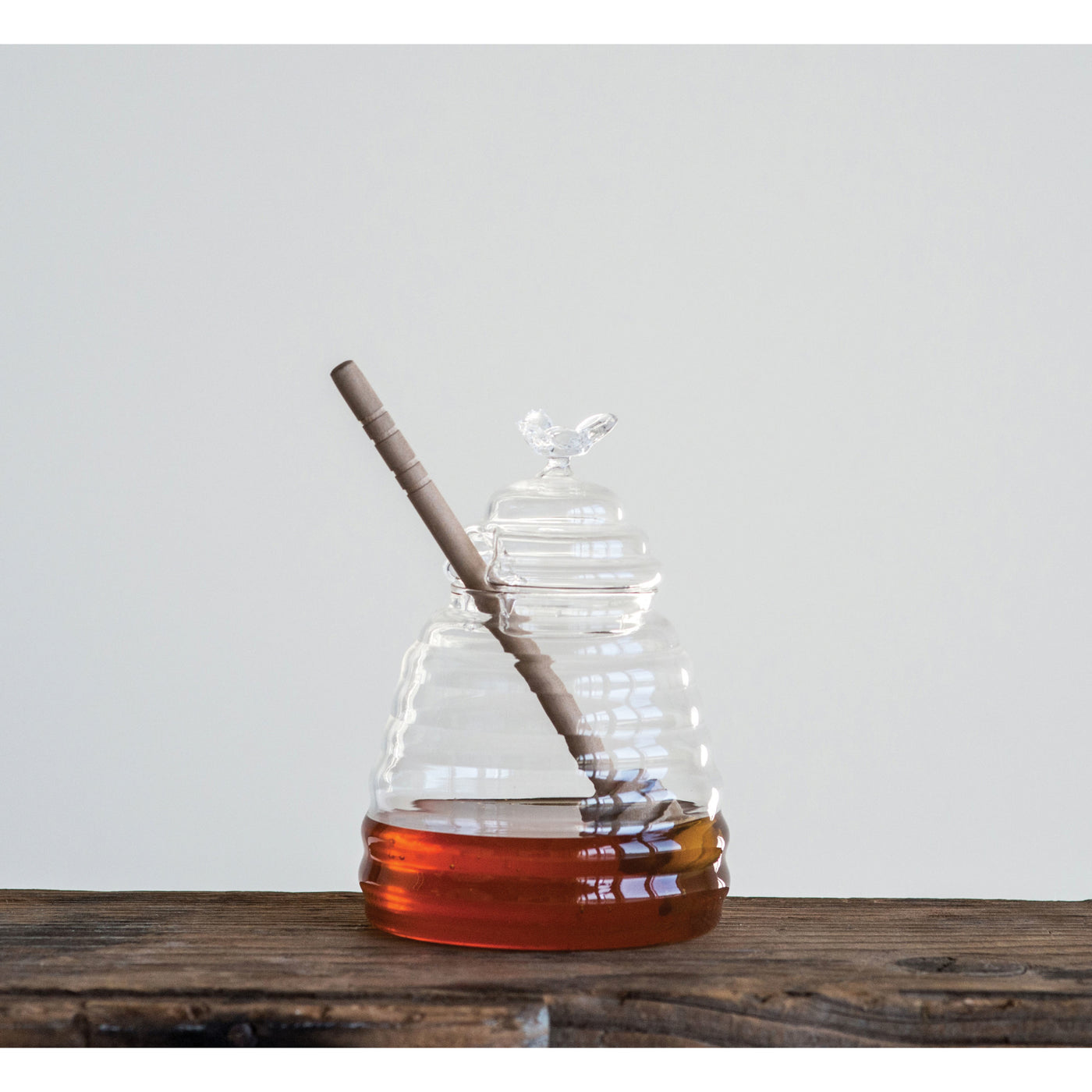 Glass Honey Jar with Dipper