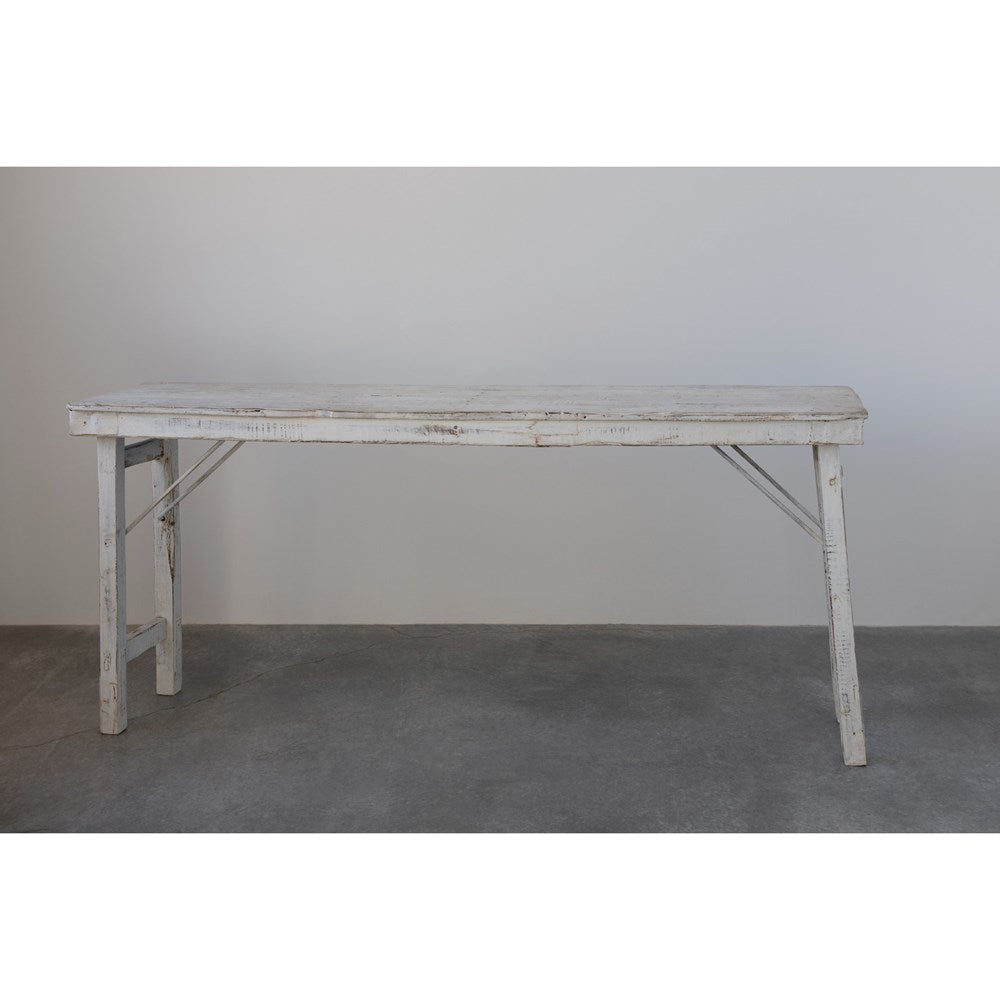 White Washed Folding Table