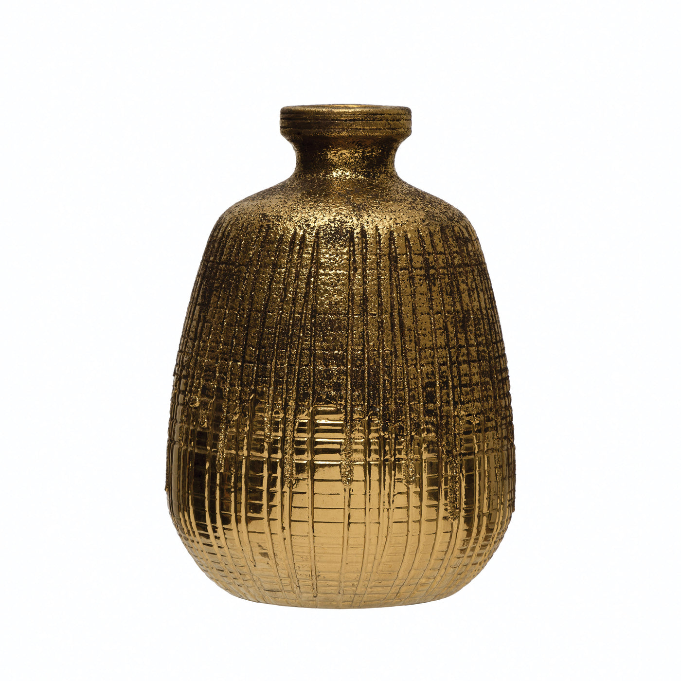 Textured Terracotta Gold Vase