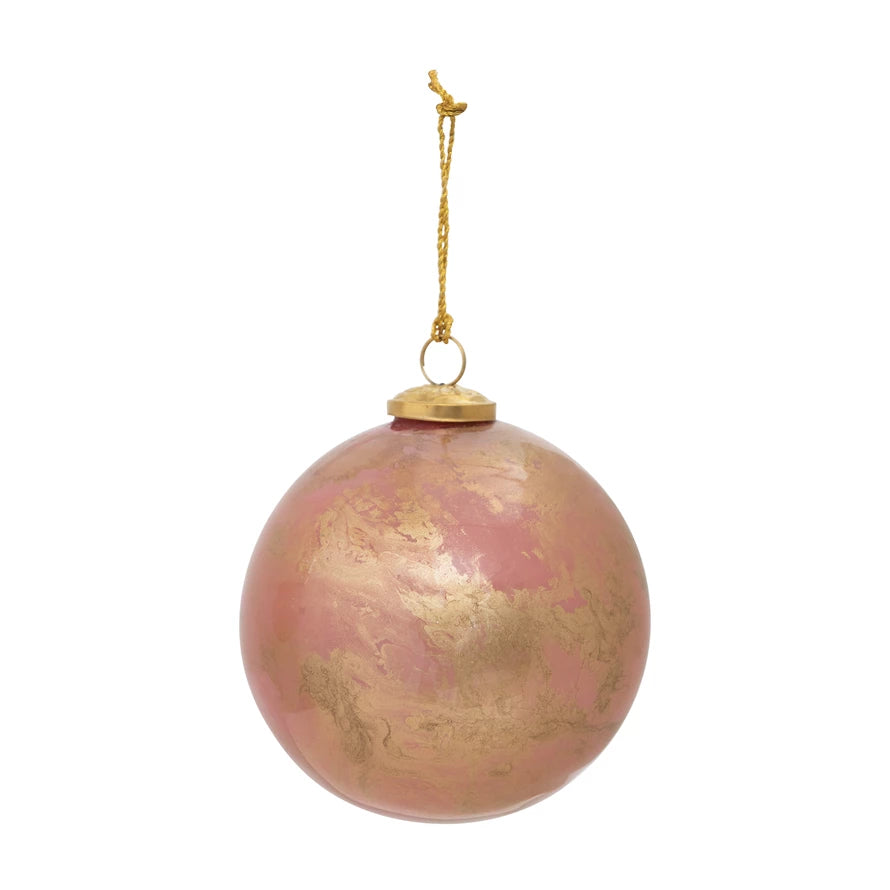Pink Marble Glass Ball