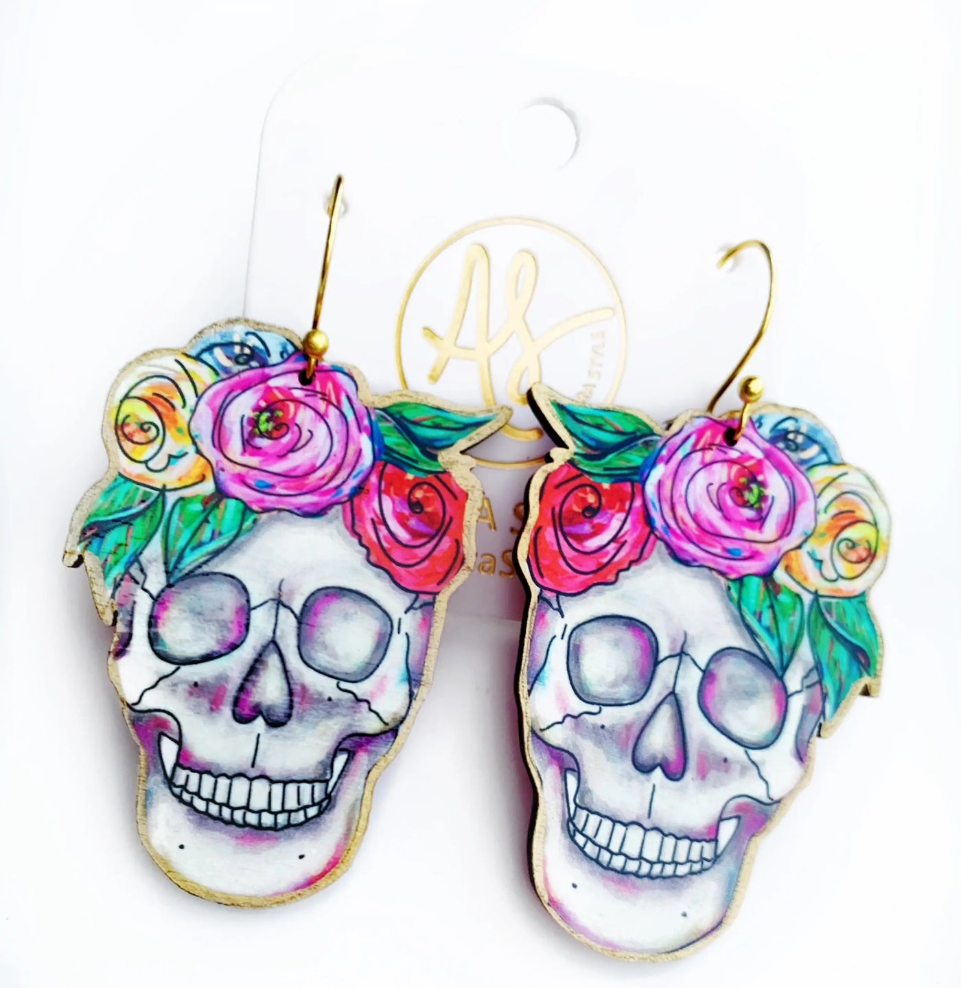 Floral Skull Earring